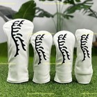 New-tiger Golf Wood Head Cover Headcover Pu Driver Fairway Hybrid Club Cover