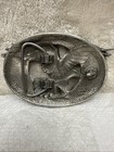Engraved 3d Flying Eagle Belt Buckle Ejc Buckles 1995 Usa Silver Tone