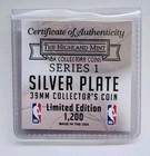 Larry Bird Silver Plated 1 1200 Highland Mint Nba Series 1 39mm Collector s Coin