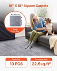 Vevor Carpet Tiles 18x18 Inch  10 Pack Carpet Square Rug Detachable   Damage-fre