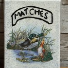 Vintage Ceramic Wall Match Holder Ducks In Water Speckle Design