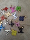  Lotof 18  Designer  Button Zipper Pull 15mm  Lv Charm  Gold   Tone 