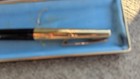 Vintage Sheaffer Black Fountain Pen  Gold Plate Cap W Box