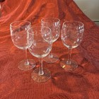 Princess House Heritage 420 Wine Glass Floral Clear Set 4 Crystal Vintage