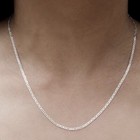 Italian Sterling Silver Flat Mariner Link Chain Necklace 2mm Solid 925 16 -24 
