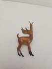 Vintage Miniature Deer Spotted Hard Plastic Figurine  Holiday Trinket Decor Mcm 