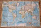 Nos Vintage 1981 The World Map  National Geographic  World Ocean Floor W insets