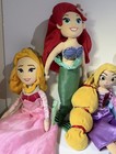 Disney Princess Plush Dolls Lot - Aurora  Ariel  Rapunzel  Cinderella    Belle