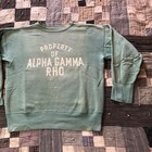 Vintage 50   s 60   s Alpha Gamma Rho Faded Green Paint Splatter Cotton Sweatshirt