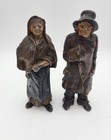 Lead  Victorian Style Metal Figures Statues 4 75in H 293g Antique Vintage 