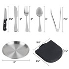 Camping Stainless Steel Cutlery Set With Steak Knife Fork Spoon Portable Design