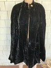 Vintage 1950s-60s Black Velvet Cape With Rhinestone Button Size S m