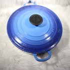 Le Creuset  24 Blue Cast Iron Braiser   Shallow Casserole W Lid Made In France