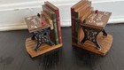 Vintage School Daze Enesco Cast Iron Wood Teacher Vintage 1975 Pair