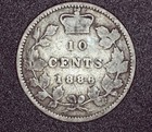 1886 Canada 10 Cent Large Knob  6  Obv 5  Km 3