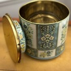 Vintage Daher Decorated Tin     Floral Panels     Made In England