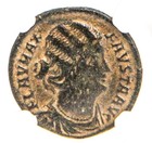 Roman Bronze Coin Fausta 307-326 Ad Ngc Certified F Grade         