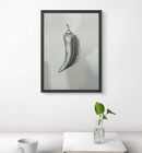 Original Charcoal Drawing Jalapeno Still Life 9x12 Paper Wall Art Home Decor New