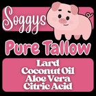 Bar Soap  Pig Tallow  Unscented  Sudsy  Handcrafted  All Natural  5-6 Oz