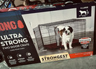 48 Inch Heavy Duty Dog Crate Cage Strong Metal X l Large Kennel Two Doors Black