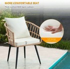 3 Piece Patio Balcony Bistro Set  Outdoor Wicker Furniture Set Waterproof