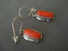 Southwestern Style Natural Orangepeach Corals Sterling Silver Hook Earrings 1 3 