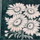 Vintage Victorian English Ceramic Floral Tile Green White 6  Greek Key