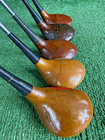 Macgregor Tourney Persimmon Lot Of Five Drivers Rh Steel Shafts Great Condition