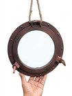 17 Inch Antique Porthole Mirror Nautical Maritime Wall Decor Ship Cabin Window