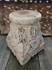 Carved Wooden Pedestal Base Riser Architectural Capital Cheese Cake Plant Stand