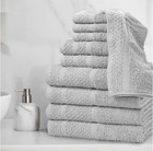 Mainstays 10 Piece Towel Set With Upgraded Softness   Durability  Grey