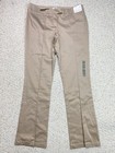 New York   Co Womens Dress Pant Sz 12 Beige Low Rise Bootcut Pleated Stretch New