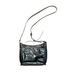 Hobo International Patent Distressed Black Leather Purse Shoulder crossbody Vtg