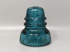 Hemingray 40 Blue Aqua Green Glass Insulator Made Usa Beaded Bottom Small Chip