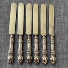 Wallace   Sons Sterling Silver Dinner Knives Violet Pattern Blunt E Monogram