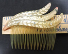 Antique Victorian Bakelite Hair Comb Gold Tone Silver-backed Rhinestones Nice