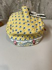Nwt Rare Vintage Vera Bradley Elizabeth Yellow Round Travel Cosmetic Bag Case