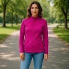 Adidas Golf Womens Xl Full Zip Jacket Pink Ribbed Athletic Activewear