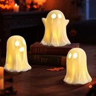 Ghost Halloween Decor - 3pcs Ceramic Halloween Ghost Decorations Indoor  Light 