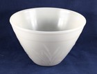Vintage 1950 s Hazel Atlas White Glass Cattail Mixing Bowl  7 5  Diameter