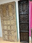 Artistic Carved Door Limewash Reclaimed Wood Authentic Antique Barndoor Panel 81