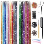 16 Colors Hair Tinsel Kit With Tools 3200 Strands Glitter Tinsel Hair Extensions