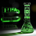8 eye Fluorescent Glass Bong Glass Water Pipe Smoking Tobacco Beaker 14mm Filter