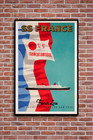 Ss France French Line Transatlantic Vintage Travel Poster Print 24x36
