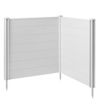 Open Box - 42 x42  Privacy Screen Outdoor Vinyl  fence For Ac   Trash Bins -white