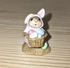Wee Forest Folk M-82  easter Bunny Mouse  Pink By Annette Petersen  resin  Read