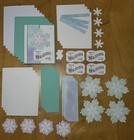 Stampin    Up   Pine Snowflakes Card Kit  Set Of 5  Christmas  Embossed  Gems