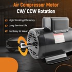 7 5hp  Air Compressor Electric Motor 3450 Rpm 184t Frame 1-1 8  Keyed Cw  Ccw