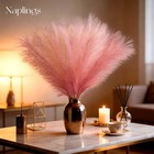 50pcs Pink Pampas Grass 21 6 Inch Non-shedding Faux Pampas In Light Pink pink   