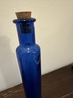 Cobalt Blue Glass Bottle Rare Narrow Thick Round 7    Tall X  1-1 4   wide